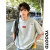 Camiseta de Verano para Hombre con Bordado Estilo High Street Americano, Hombro Normal, Manga Corta, Marca de Tendencia Nacional, Estilo Desaliñado Fresco, Sensación de Alta Gama, Corte Limpio, Manga Media