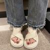 Sandalias para Mujer 2025 Nuevo Verano Ropa Exterior Punta Abierta Sencillas Correa Cruzada Cómodas Suela Gruesa Sandalias Romanas Nicho