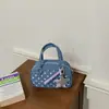 Bolsa Transversal Estampada de Bolinhas para Mulheres 2026 Verão Nova Estilo Coreano Bolsa de Mão Bolsa Bowling Bolsa de Ombro Fresca e Única