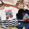 Camiseta de Algodón al por Mayor para Niños con Dibujos Animados Verano Manga Corta Top Guapo para Niños Verano Manga Media Ropa para Bebés y Niños