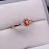 Anillo Popular de Zafiro Rojo Natural al por Mayor de Fábrica Plata S925 Incrustado Piedra Principal 4*5 Venta Caliente Europeo y Americano Una Pieza