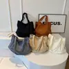 Bolsa Transversal de Veludo de Grande Capacidade, Bolsa Tote de Veludo, Bolsa para Aulas Particulares, Bolsa de Tecido de Ombro Único, Bolsa para Deslocamento de Estudante Universitário