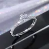 Desejo Transfronteiriço Aliexpress Mais Vendido Estilo Simples Europeu e Americano Banhado a Prata 925 Anel Simulado com Diamante Zircônia Anel de Casamento