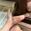 Anillo de Lujo Ligero de Moda Coreana Tendencia en Tiktok con Microincrustaciones de Diamante y Madreperla para Mujer con Acabado de Alta Gama Que No Se Desvanece
