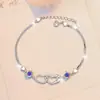 Pulsera Transfronteriza de Plata de Ley S925 Dulce Amor Corazón a Corazón Accesorios Joyería Joyería de Mano de Moissanita de Alta Gama Venta al por Mayor