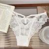 Nova Roupa Íntima Feminina Sexy de Renda Vazada com Fenda Alta, Moda Tentação Quente, Shorts Triângulo Feminino de Cintura Baixa Pura
