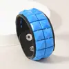 Pulseira de Couro PU com Rebites Quadrados de Duas Fileiras Pulseira Personalizada Punk com Rebites para Homens Pulseira Cool Estilo de Rua Atacado Transfronteiriço