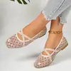2026 Verano Nuevo Comercio Exterior Tallas Grandes Mujer Casual Cómodo Correa Cruzada Slip-on Zapatos Planos de Moda Todos