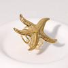 Anillo de Estrella de Mar Estilo Vacaciones de Playa Transfronterizo Europeo y Americano Personalidad Creativa Exagerado Estilo Ins Anillo Abierto de Acero Inoxidable para Mujer
