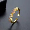 Anillo Jinse Fashion para el Trabajo Más Fácil de Combinar Colorido Dulce Estilo Coreano Personalizado Apertura Irregular Ajustable Anillo para Mujer