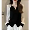 Camisa Elegante de Manga Longa com Recorte de Chiffon para Outono - Novo Estilo 2026