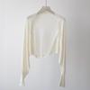 Cardigan de Tricô Protetor Solar de Seda de Gelo Coreano, Xale de Malha Leve para o Verão, Camisa para Ar Condicionado, Top com Mangas Morcego Cover-Up para Mulheres