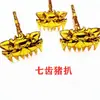 Venta al por mayor de fábrica Lanza telescópica manual Nezha con punta de fuego, Bastón dorado de Sun Wukong, Juguetes para niños, Artículos para vendedores ambulantes y lugares turísticos.