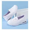 Zapatos de Enfermera Slip-On Médicos, Zapatos de Trabajo, Zapatos Blancos, Piel Genuina, Suela Suave, Huecos, Transpirables, Zapatos de Trabajo Hospitalarios de Verano
