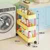 Estante de Armazenamento de Múltiplos Andares de Chão, Carrinho Móvel com Rodas, Estante de Armazenamento de Lanches para Dormitório, Estante de Armazenamento para Espaços Vazios na Cozinha