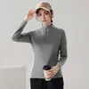 Jaqueta Esportiva Casual Feminina Outono Inverno Gola Alta Meio Zíper Top de Negócios Simples Camisa de Golfe Comércio Exterior Transfronteiriço