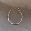 Pulsera de Perlas de Cristal Elegante Simple Imitación Perla de Cristal Shijia Cálida y Suave Femenina Elegante Pulsera Apilada
