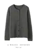 Cardigan de Seda Cachemira de Venta Caliente Estilo Old Money con Costura Externa Diseño Perezoso de Alta Clase con Puntada Externa Versátil para Primavera Otoño Ropa de Abrigo de Temperamento