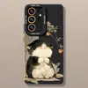 Funda de teléfono de gato caqui con cadena colgante adecuada para Samsung S26 S25 Ultra S24/23 Plus funda de silicona linda