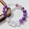 Pulsera Guofeng Diseño Retro Cristal Blanco Natural Amatista Amatista Pulsera Fantasma