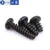 Tornillo autoperforante de cabeza redonda negra, cola plana, cabeza de sartén, tornillo de acero al carbono, tornillo de hierro M2M2.3M2.6M3M3.5M4