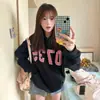 Moletom grosso com capuz e forro de fleece, estilo de rua americano, resistente, para mulheres, novo top casual solto com estampa xadrez outono e inverno, moderno