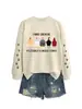 Sudadera Redonda de Manga Larga Divertida y Original de Otoño e Invierno de Amazon con Estampado de Pollo Iraisechickens en el Brazo