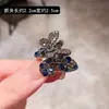 Exquisito Clip de Garra Pequeña Mariposa de Diamantes Completos Lujo Ligero Clip para Flequillo de Metal Incrustado con Pedrería Nuevo Estilo para Mujer Clip para Cabello Medio Recogido Accesorios para el Cabello