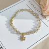 Pulsera de cristal súper flash de verano para mujer, moda micro-incrustada, encantadora pulsera con colgante de flor, pulsera coreana sencilla para estudiante