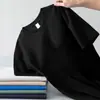 Estilo Verão Fino 2024 Respirável Tamanho Grande Masculino Manga Curta Gola Redonda Cor Sólida Fashionável Camisa Básica Manga Curta de Seda de Gelo para Homens