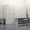 Gabinete de Zapatos de Acero Inoxidable Taburete para Cambiarse los Zapatos en Fábrica de Alimentos Gabinete para Cambiarse los Zapatos de Empleado de Hospital Fábrica Taller Libre de Polvo con Puerta