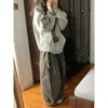 Moda Coreana Estilo Popular Estilo Perezoso Sudadera con Capucha Espesa de Terciopelo para Mujer Otoño e Invierno Chaqueta Cárdigan Holgada con Cremallera Ins