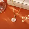 Colar de Pérolas Naturais de Água Doce Estilo Medieval Jardim de Monet Estilo Pintura a Óleo Retrô Corrente para Clavícula Flor Gota de Óleo de Alta Qualidade