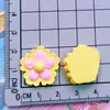 Cara brillante incrustada flor de cinco pétalos bicolor pasador clip para diadema resina de pegamento crema parches de accesorios DIY de resina