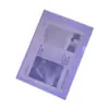 Carpeta transparente morada en forma de L, funda de plástico para documentos para clasificación de documentos de una sola página