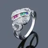 Corea Dadongmen anillo arcoíris de moda personalizado Joker estilo europeo y americano color diamante anillo en vivo mujeres Venta al por mayor