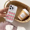 17 Estuche Transparente de Epoxi con Fresa 3D para Teléfono 16 Adecuado para Apple 15 Pro Max Funda 14 Anticaídas 13 para Mujeres