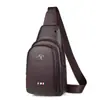 Bolsa Transversal Peitoral Masculina de Couro Genuíno Bolsa Peitoral Masculina Versátil para Viagem de Negócios Grande Capacidade Nova Casual