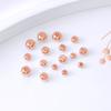 Cuentas Sólidas que Conservan el Color Oro Real de 18K Cuentas de Agujero Grande Agujero Recto Accesorios de Bricolaje Cuentas Redondas Pulsera Cuentas Sueltas Cuentas Pequeñas de Oro D41