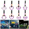 Correa de mano con asa de color JDM para coche, serpentina universal, cinturón de remolque para parachoques delantero y trasero de coche, anillo de advertencia
