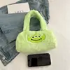 Bolso de Mano de Peluche Pequeño Estilo Japonés Ins de Dibujos Animados para Mujer, Lindo y Versátil, para Salir y Viajar en Otoño e Invierno