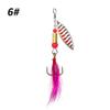 Cebo falso Luya compuesto de lentejuelas giratorias de 6 cm y 3,3 g, cebo de lentejuelas de sauce, cebo de plumas de colores, cebo de tres anzuelos, venta al por mayor