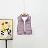 Nuevo chaleco de plumón acanalado con cuello alto para otoño e invierno para niños y niñas, adecuado para niños mayores, chaleco de capas 90% plumón