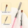 Caneta de Nail Art para Fototerapia com Duas Pontas, 2 Canetas de Construção para Nail Art, Aplicador de Gel para Mistura de Cores, Empurrador de Cutícula de Aço para Gel, Pincel de Nail Art com Cabo Longo