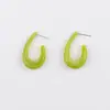 Pendientes de Amazon Transfronterizos Estilo Coreano Forma de Gota de Agua Forma de C, Anillo Exagerado Personalizado Forma de Anillo Multicolor Modernos y de Alta Gama