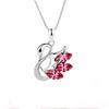 Collar de plata esterlina 925 femenino popular Rojo de internet ins simple Colgante de cisne cadena clavicular corta regalo de cumpleaños para novia