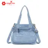 Bolso de Lona Lavada Angelkiss con Múltiples Bolsillos, Bolso de Mano de Moda Europea y Americana, Bolso de Hombro Grande de Capacidad Personalizado al por Mayor