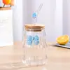 Taza de Bebida para Mujer con Forma de Nube Linda, Taza de una Sola Capa de Gran Capacidad, Taza con Lazo Resistente a Altas Temperaturas, Vaso de Agua de Vidrio de Borosilicato Alto