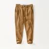 L8239 Calça Casual Refrescante Respirável de Ráfia Calça Reta Cintura Elástica Praia Algodão e Linho Calças Masculinas Peça Única Entrega