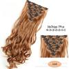 Perucas de Fibra Sintética de Comércio Exterior Europeu e Americano, Apliques de Cabelo Cacheado de 16 Polegadas, Extensões de Cabelo, Conjunto de 7 Peças, Conjunto de Cabelo Ondulado, Cabelo Cacheado Longo